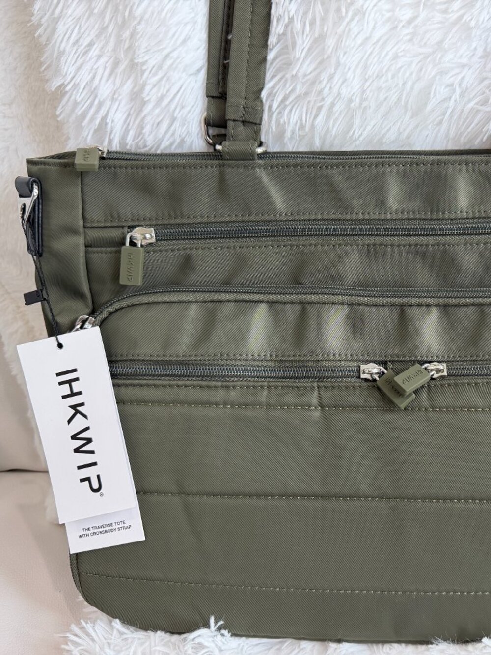 IHKWIP Traverse East/West Medium Tote Military Olive Crossbody Bag NWT - Picture 4 of 12